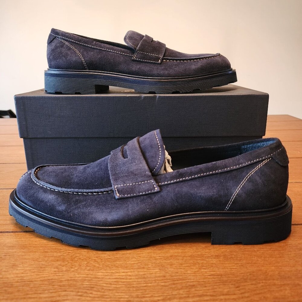 Good Man Brand Lexington Sude Loafer Dress Shoe Navy G956-21 Mens 10.5 New $228